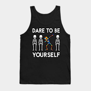 Dare to be different Autism Awareness Gift for Birthday, Mother's Day, Thanksgiving, Christmas Tank Top